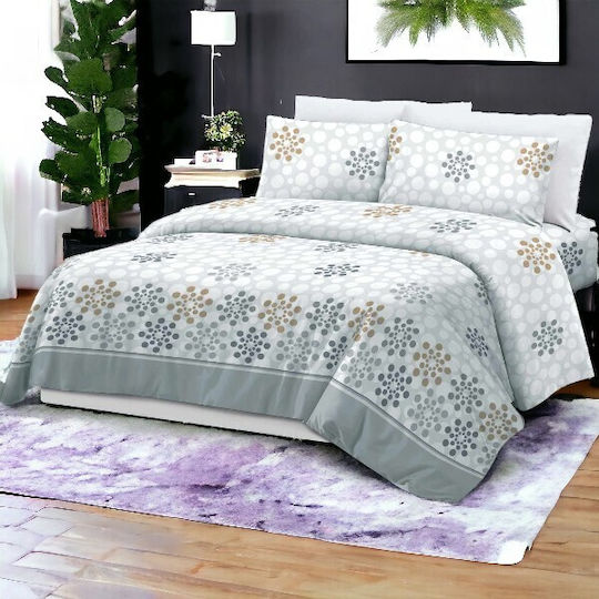 To megalo pazari Module Cearceafuri De Pat Supra Duble Cu Hugger Din Cauciuc 160x240cm Gri Bej 4 Buc