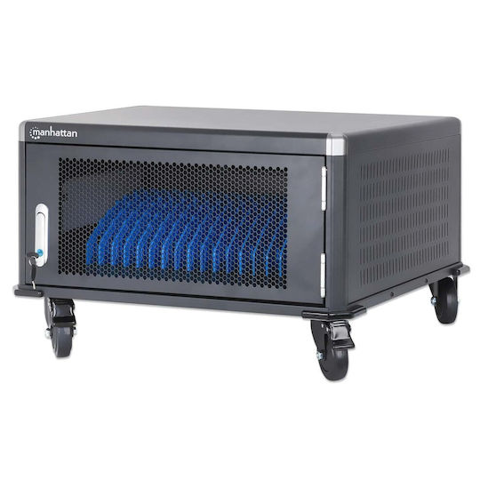 Manhattan Manhattan Station Cabinet Charging Cart 20 Laptops 16" 20 Ac 230v Sockets