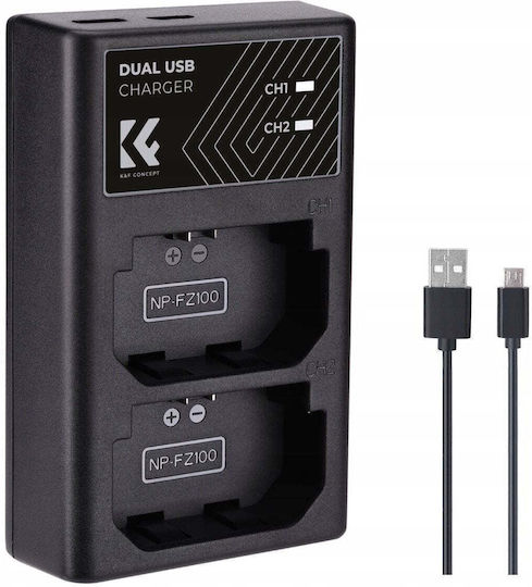 K&F Concept Doppelter Batterieladegerät Kompatibel mit Sony
