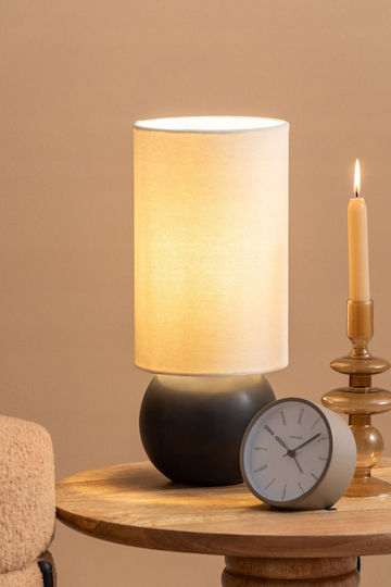 Leitmotiv Ceramic Table Lamp for E27 Fitting with Black Shade and Base