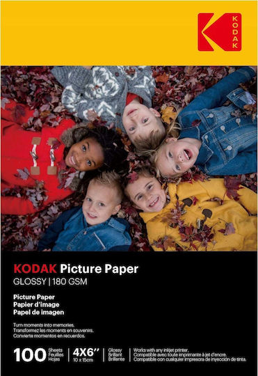 Kodak Фотографска Хартия A6 (10x15) 180gr/m² за Принтери Inkjet 100 Листа