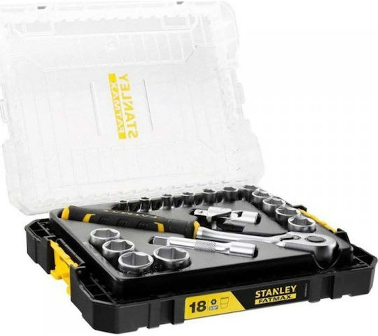 Stanley Ratchet with Sockets 1\4" 17 Pieces