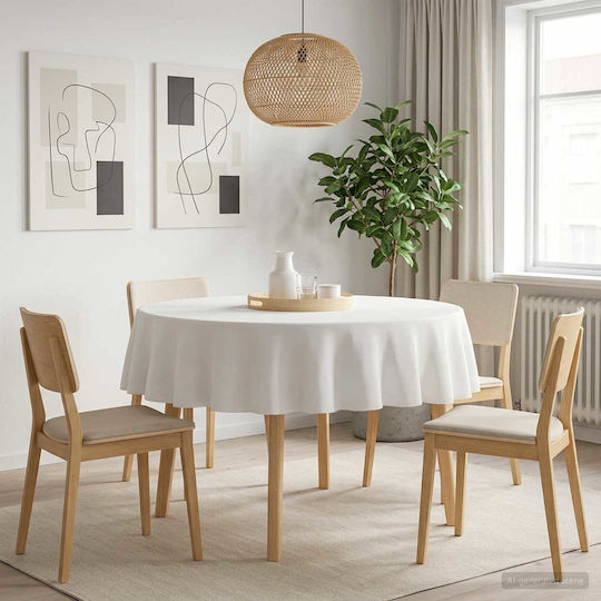 vidaXL vidaXL Tischdecke Rotunde Weiß 180 cm