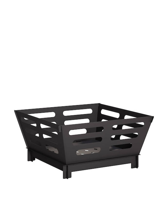 vidaXL Șemineu de exterior metalic negru 40x40x...