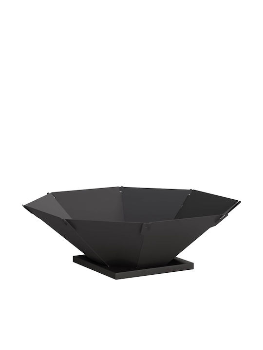 vidaXL Feuerstelle Draußen Metallisch Schwarz 5...