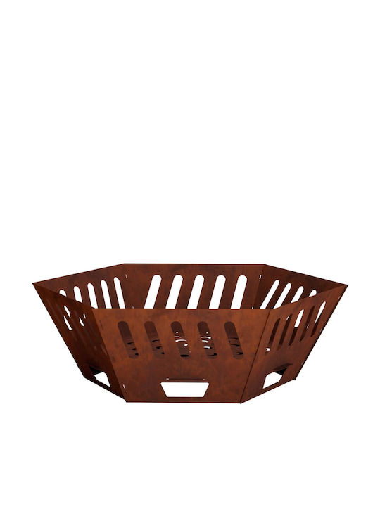 vidaXL Feuerstelle Draußen Metallisch Grau 80x80x28cm