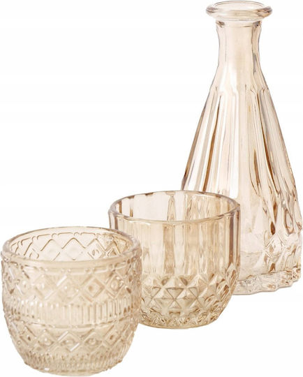 Boltze Set Decorative Glass Vases Cherin Orange 6x6xH14.5cm