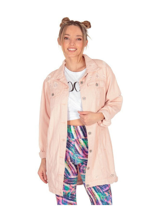 Silia D Women's Pink Jean Jacket