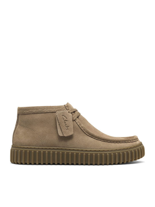 Clarks Torhill Hi Wildleder Herrenstiefel Beige