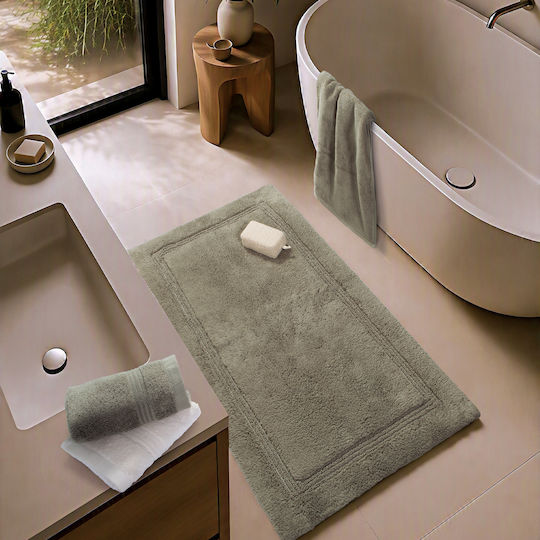 Nef-Nef Homeware Неплъзгащо се Подложка за Баня Памучно Aegean L.grey 70x120см.