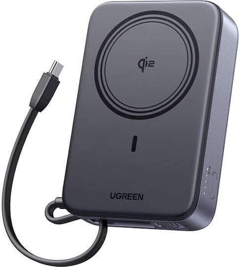 Ugreen PB567 MagSafe Qi2 Външна батерия 20000mAh 15W с USB-A порт и USB-C порт Сив