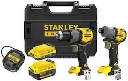 Stanley SFMCK211MDT Комплект Двигател За Бормашина И Ударна Машина Brushless 18V С 2 Батерии 2Ah - 4Ah И Калъф