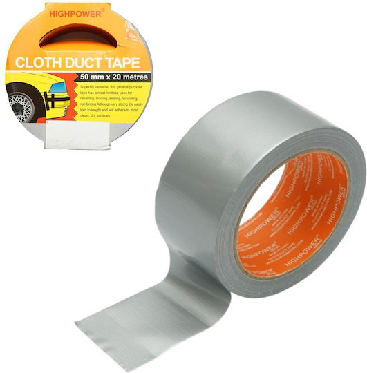 Highpower Αυτοκόλλητη Υφασμάτινη Ταινία Ασημί 20mx50mm 6426489004010