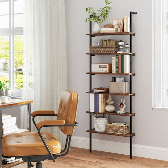 Βιβλιοθήκη Rustic Brown / Gray Oak 60x20x183εκ.