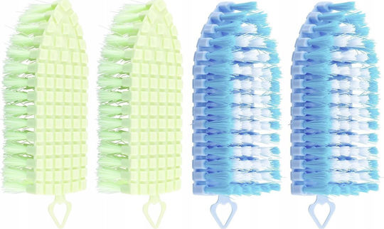 Maximex Plastic Cleaning Brushes with Handle for Multicoloured 4 Pieces