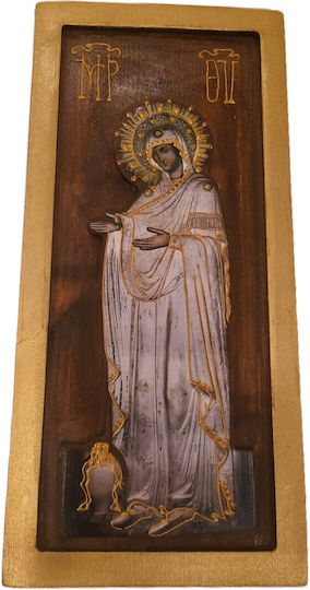 Heiligenikone Göttliche Äbtissin I.m Pantokrator Höhe 30cm Breite 14cm Hölzernes