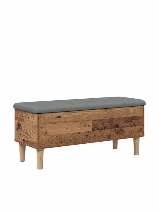 Outdoor Wooden Bench with Chest and Cushions 102x42x46cm
