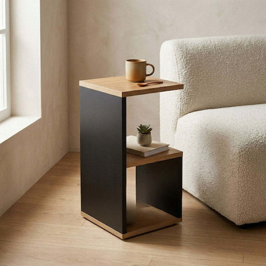 Square Side Table Wooden Brown Shades W21xL21xH49cm