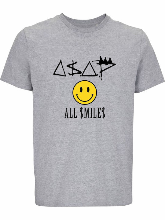 T-shirt Унисекс Asap Rocky All Smiles Сив Меланж