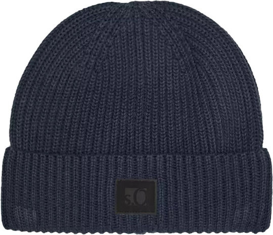 Beanie Căciulă Pentru Bărbați Tricotată În Albastru Marin
