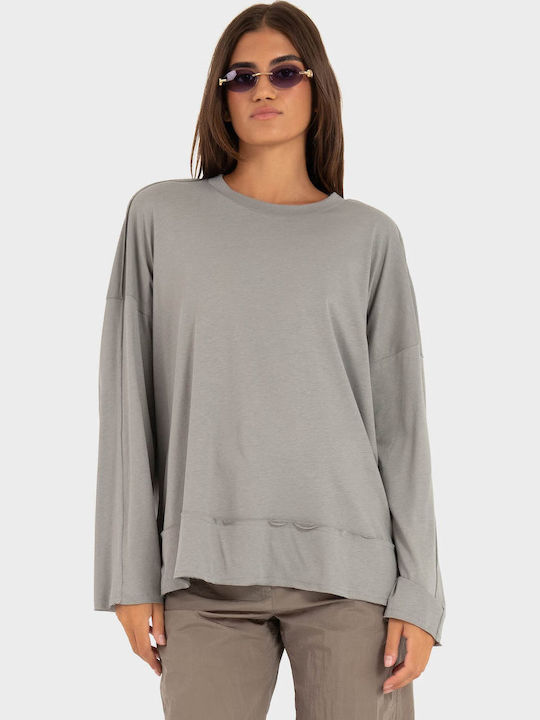 Four Minds Bluza Damă Bumbac Mânecă Lungă Gri