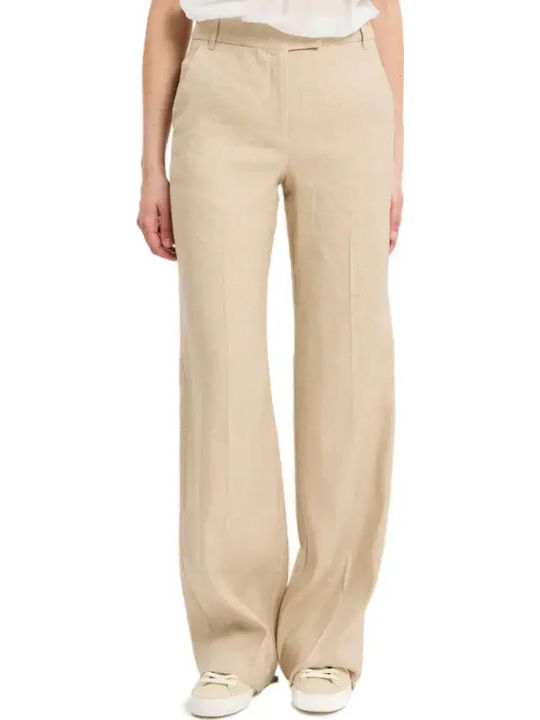 Marella Women's Linen Palazzo Pantaloons with F...
