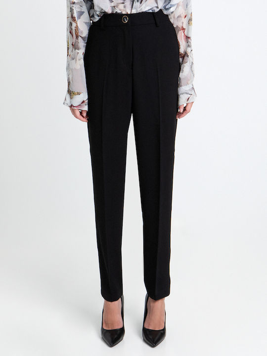 Pantaloni dama din crep negru