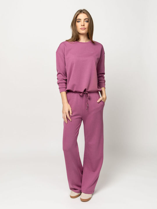 Women's Fabric Trousers Mauve