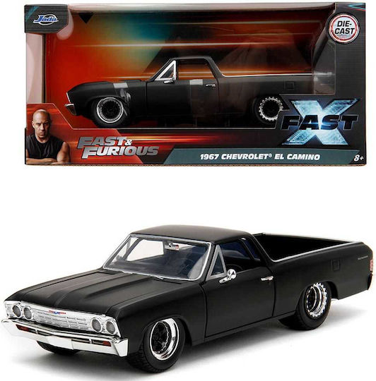 Model auto Chevrolet El Camino 1967 Fast & Furious Scara 1:32 Negru Mat