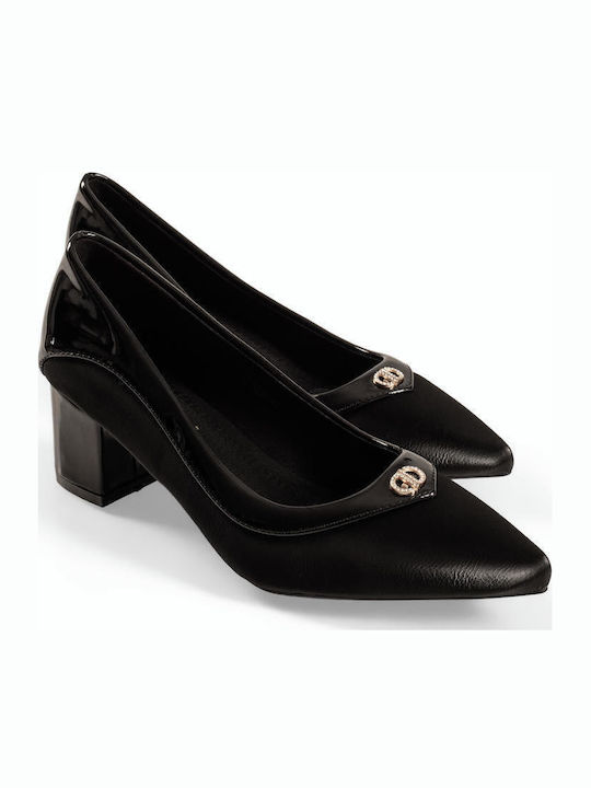 Spitze Zehe Pumps aus Lackleder Schwarze