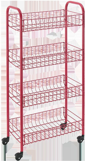 Metaltex Trolley Shelf Τρόλεϊ Μεταλλικό Κόκκινο Metaltex Trolley Shelf Τρόλεϊ Μεταλλικό Κόκκινο