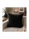 Mia Home Калъф За Възглавница От Кадифе Черен 45x45см