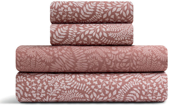 Lino Home Module Cearceafuri De Pat King Size 260x270cm Roz Pudrat 4 Bucăți