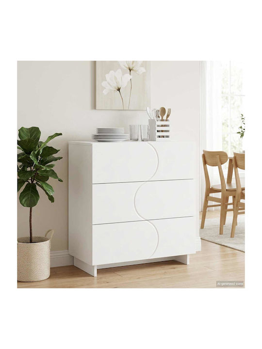 Wooden Sideboard with Drawers White 70x38x75cm