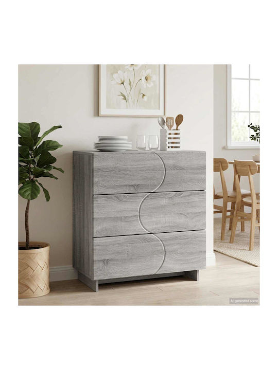 Wooden Sideboard with Drawers Sonoma 70x38x75cm