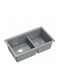 GraniteQ Logan Unterbau Küchenspüle Inox Satiniert M76xB45cm Silber