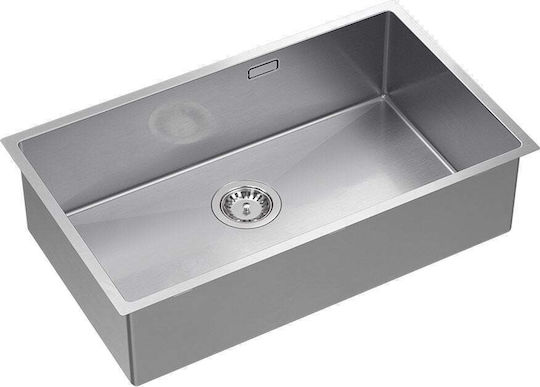GraniteQ Anthony Undermount Inox Satin Silver 80x51cm GraniteQ Anthony Undermount Inox Satin Silver 80x51cm