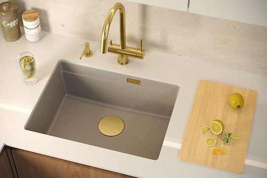 GraniteQ Logan Undermount Kitchen Sink from Liquid Granite M59.5xW45.1cm Brown