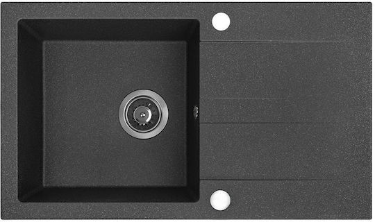 Laveo Aquaform Maranello Chiuvetă De Bucătărie Drop-In Din Granit Lichid L76xL44cm Neagră