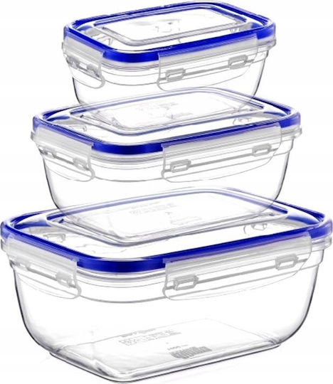 Katex Set of Transparent Plastic Lunch Boxes 3 Pieces