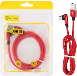 Amorus 662800573B Regular USB 2.0 σε micro USB Κόκκινο