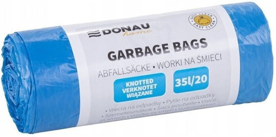 Donau Trash Bags Capacity 35lt with Drawstring 65x50cm 20pcs Blue