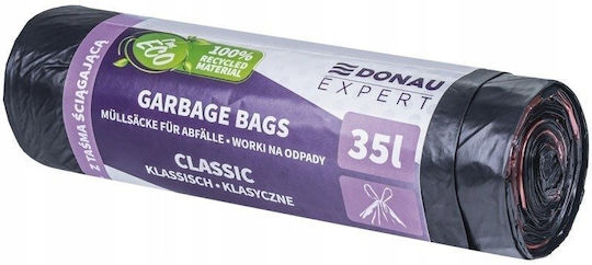 Donau Reinforced Trash Bags Capacity 35lt 60x50cm 15pcs Black