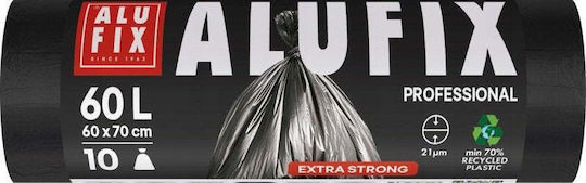 Alufix Σακούλες Απορριμάτων Χωρητικότητας 60lt 70x60cm 10τμχ Μαύρες