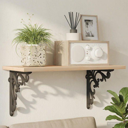 vidaXL Heavy-Duty Shelf Brackets Made of Stainless Steel in Black Colour 100x100mm 2 Pieces 42038827