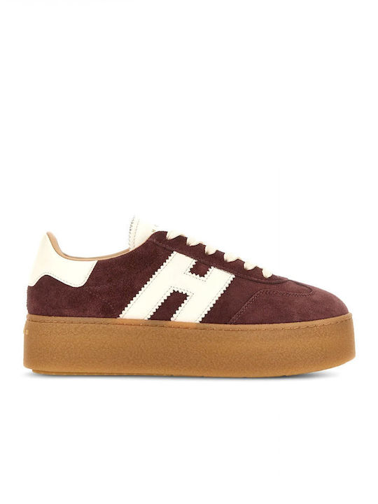 Hogan Laced H Women's Sneakers Burgundy