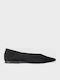 Wildleder Damen Ballerinas Spitz zulaufend Schwarze