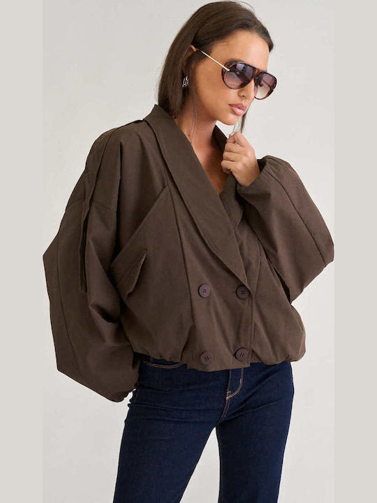 Decoro Γυναικεία Καμπαρντίνα Καφε Σκουρο