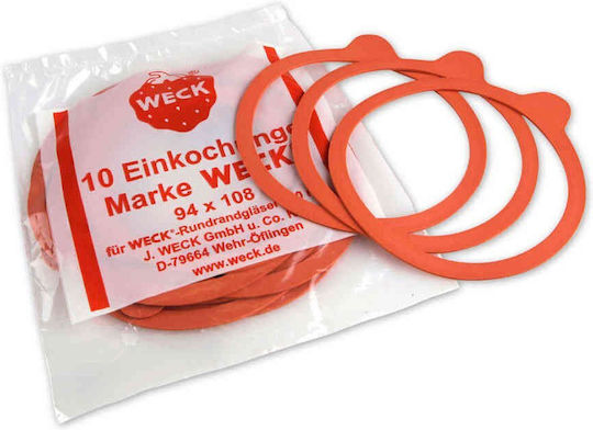 Weck Set 6 Stück Lebensmittelgläser Allgemeine Verwendung mit luftdichtem Deckel Orange 6 Stück