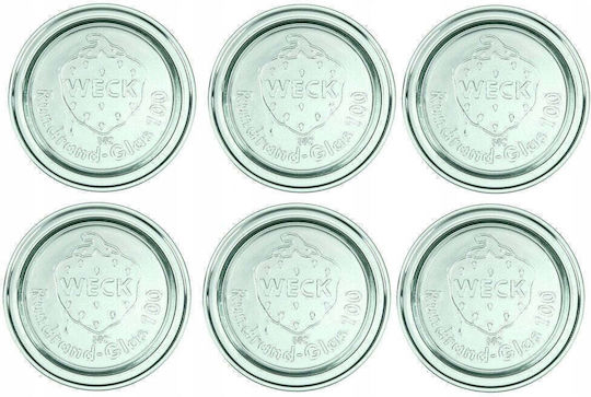 Weck Set of 6 General Use Glass Transparent Food Jars with Lid 10x10cm 6 Pieces